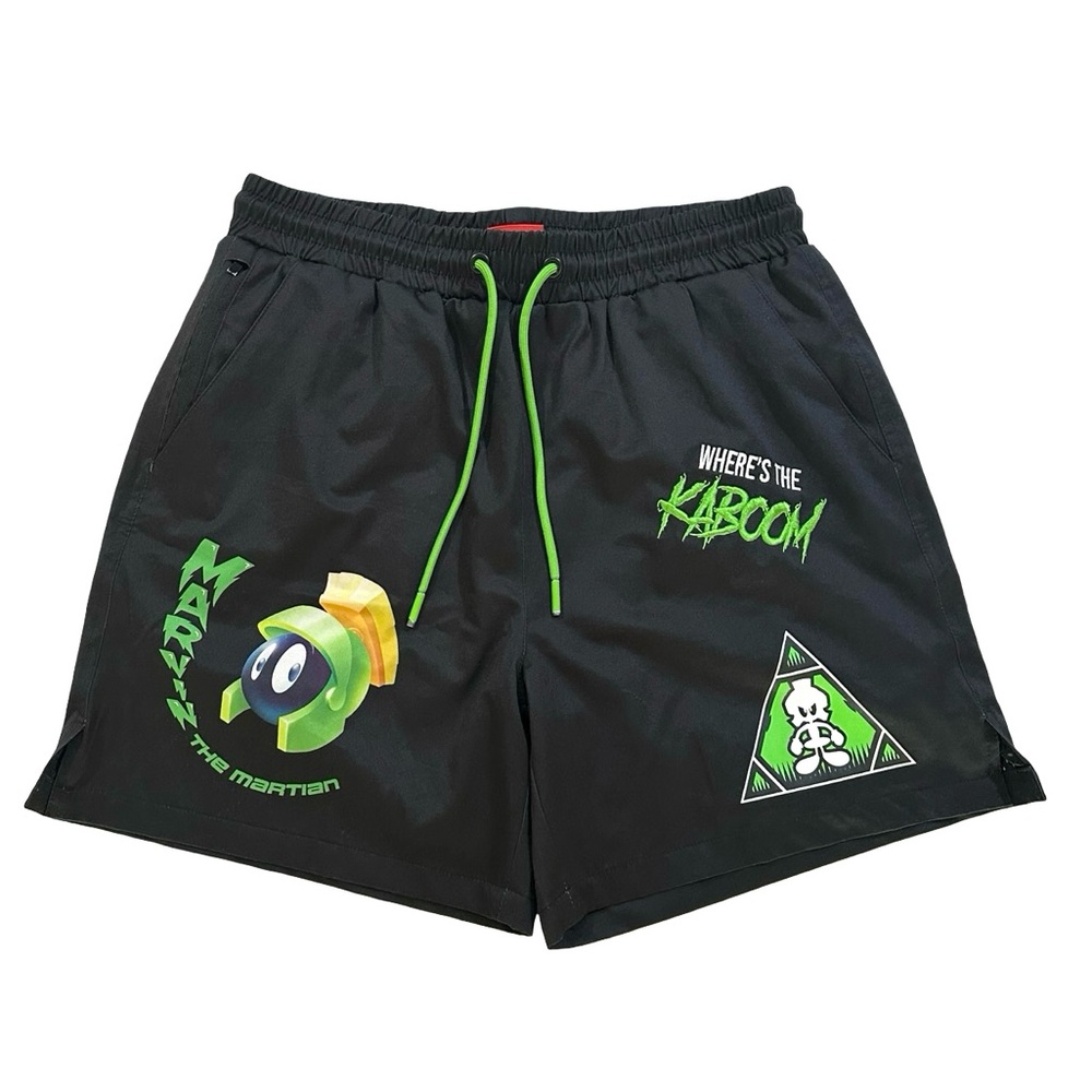 Looney Tunes Athletic Black and Green Men's Shorts Medium